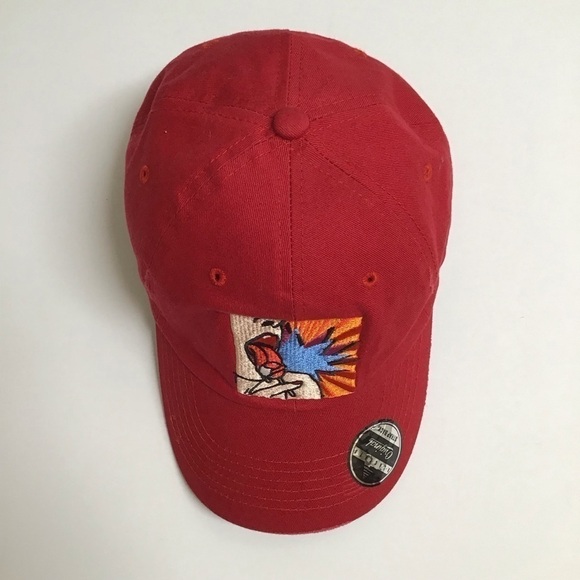 The Black Keys Rock Band Hat Strap Back Cap Red Canvas Lollipop Adjusts RARE NEW - Picture 5 of 12